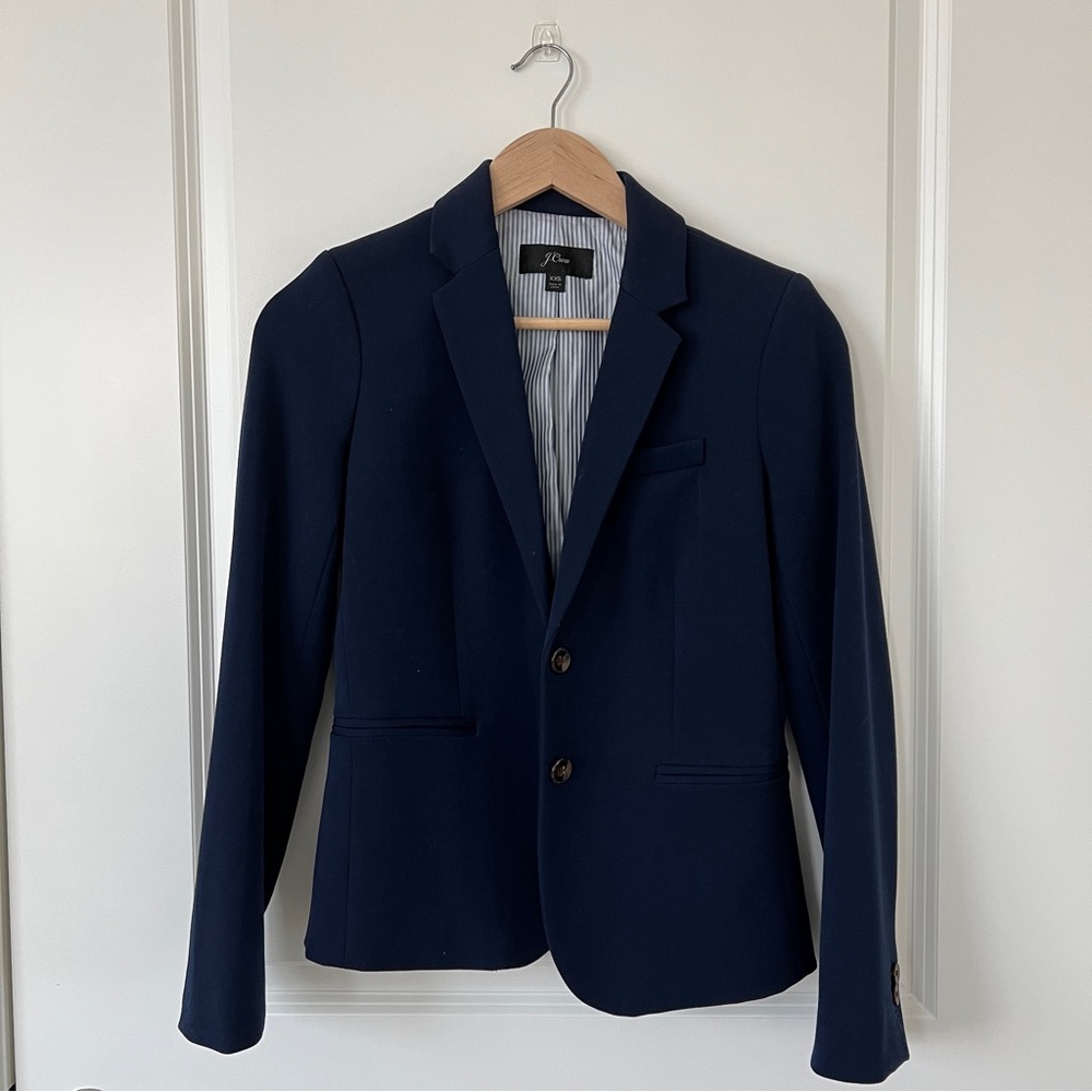 Lined J.Crew Navy Blue Blazer